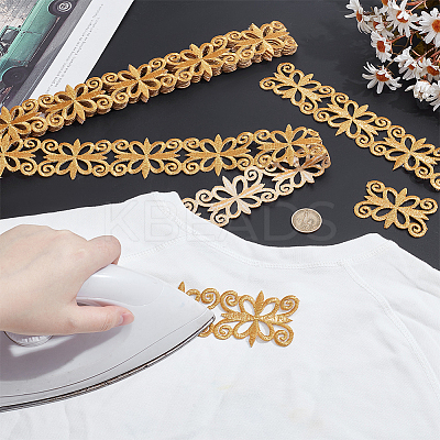Sew on Ethnic Style Embroidery Flower Polyester Hollow Lace Ribbons OCOR-WH0109-343A-1