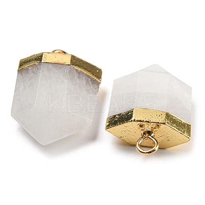 Natural Quartz Crystal Pointed Pendants G-M431-05G-01-1