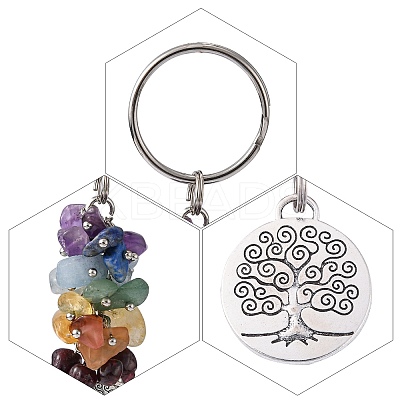 Natural Gemstone Keychain X-KEYC-JKC00163-03-1