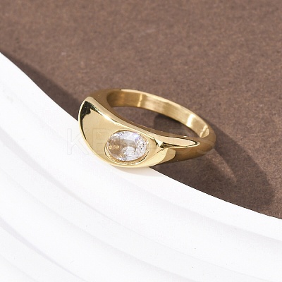 304 Stainless Steel Glass Cuff Open Rings RJEW-P177-02B-G-1