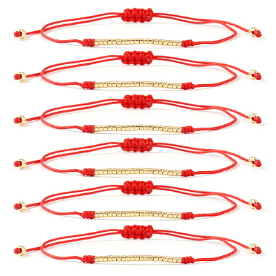 6Pcs Plastic Beads Braided Bead Bracelets CF6831-3-1