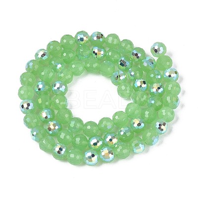 Electroplate Imitation Jade Glass Beads Strands EGLA-N024-01A-B02-1