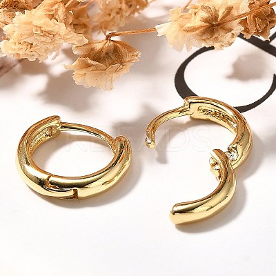 Rack Plating Ring Brass Hoop Earrings for Women EJEW-C125-09G-1