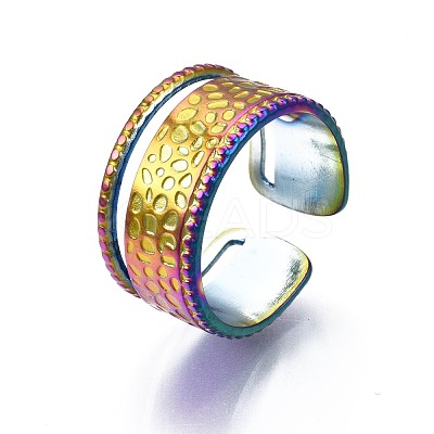 304 Stainless Steel Wide Cuff Ring RJEW-N038-078-1