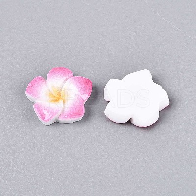 Plumeria Flower Opaque Resin Cabochons CRES-T025-30D-02-1