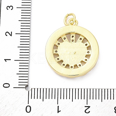 Brass Micro Pave Cubic Zirconia and Enamel and ABS Imitation Pearl Pendants KK-D325-24G-03-1