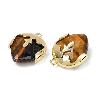Natural Tiger Eye Faceted Pendants G-K347-09G-02-1