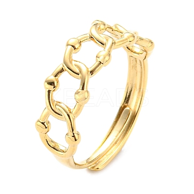 304 Stainless Steel Hollow Oval Adjustable Ring for Women RJEW-C016-09G-1