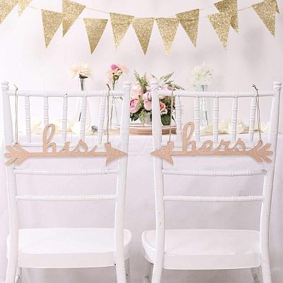 His and Hers Arrow Chair Signs Banner DIY-WH0157-34-1