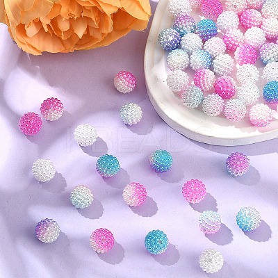 80Pcs 4 Colors Imitation Pearl Acrylic Beads OACR-YW0002-57-1