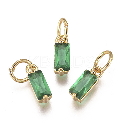 Brass Micro Pave Cubic Zirconia Charms ZIRC-F111-03G-07-1