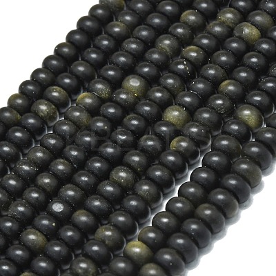 Natural Golden Sheen Obsidian Beads Strands G-P575-A29-8x5mm-1