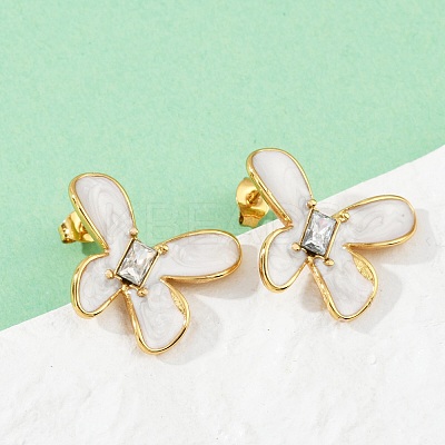 304 Stainless Steel Butterfly Stud Earrings EJEW-S268-01G-B-1