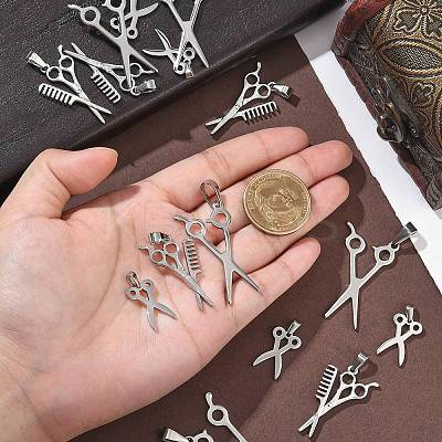 15Pcs 3 Styles 304 Stainless Steel Pendants STAS-CJ0002-49-1