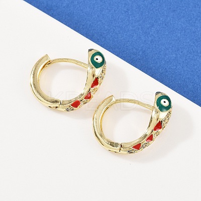 Brass Micro Pave Cubic Zirconia Hoop Earrings EJEW-B146-02G-05-1