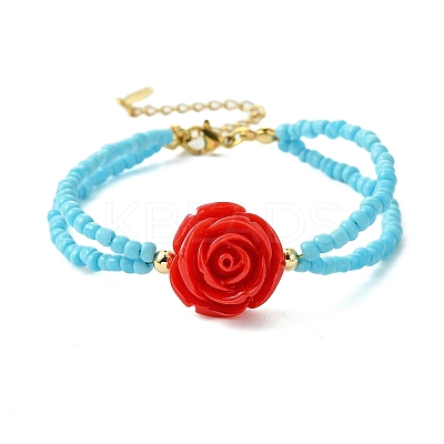 Glass Seed Beads Multi-strand Bracelets BJEW-MZ00104-02-1