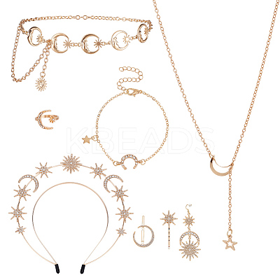 8 Styles Alloy Jewelry Sets SJEW-OC0001-02G-1