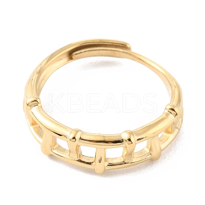 304 Stainless Steel Hollow Rectangle Adjustable Rings RJEW-D002-24G-1