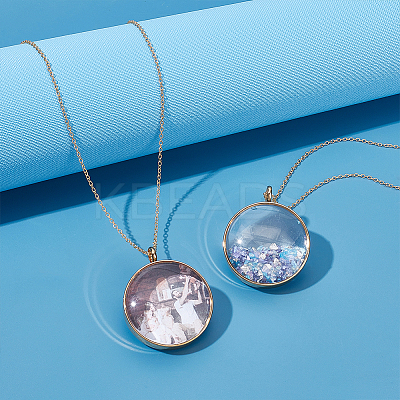 2Pcs 304 Stainless Stee Locket Pendants STAS-UN0064-13G-1