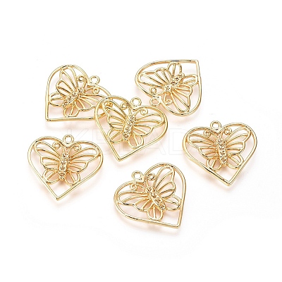 Brass Pendant Rhinestone Settings KK-L180-085G-1