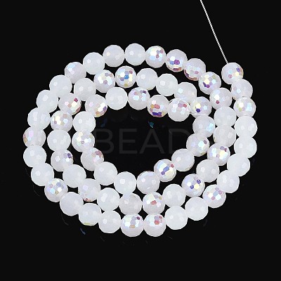 Electroplate Imitation Jade Glass Beads Strands EGLA-N024-01A-B01-1