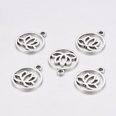 Tibetan Style Filigree Alloy Pendants X-TIBEP-5354-AS-LF-1