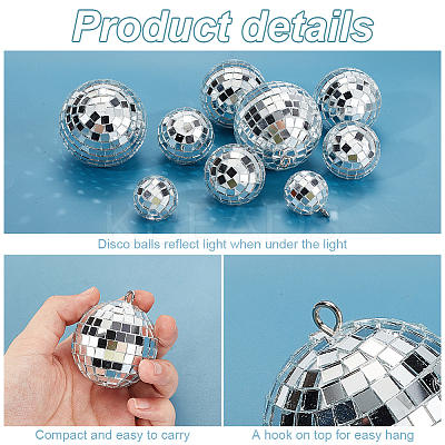 Mirror Ball Reflective Ball Pendants DIY-WH0570-26-1