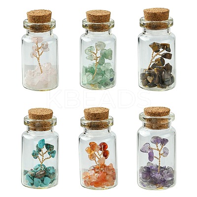 Transparent Glass Wishing Bottle Decoration AJEW-JD00011-1