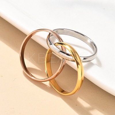 304 Stainless Steel Triple Circle Finger Rings Jewelry RJEW-C121-01-1