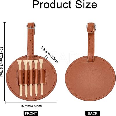 2Pcs 2 Colors Imitation Leather Golf Tees Storage Bags AJEW-CA0003-31-1