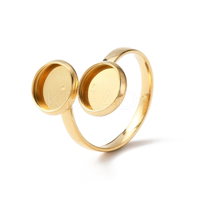 Adjustable 304 Stainless Steel Cuff Ring Components KK-WH0027-32-1