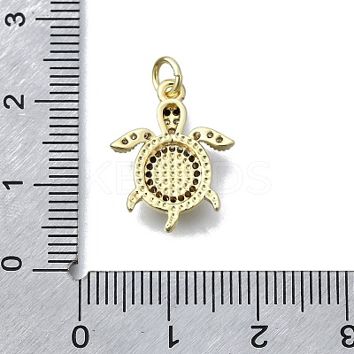 Brass Micro Pave Clear Cubic Zirconia Pendants KK-V010-07G-02-1