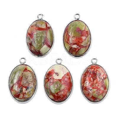 Assembled Peridot and Rose Quartz Pendants X-G-T111-01-1