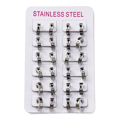 304 Stainless Steel with Enamel Earrings EJEW-M001-20B-P-1