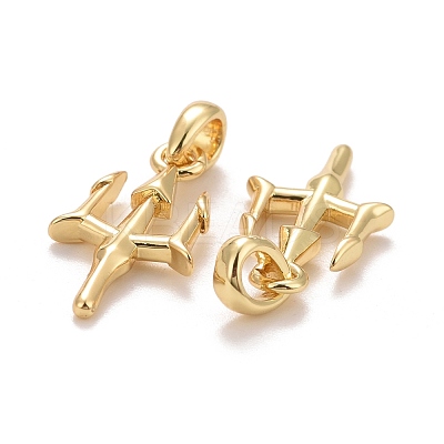 Rack Plating Real 18K Gold Plated Brass Pendants KK-E271-04G-1