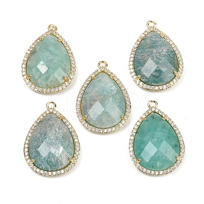 Natural Amazonite Faceted Pendants G-K347-12G-04-1