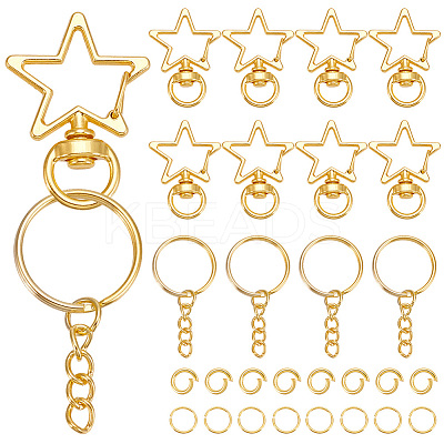 Star DIY Keychain Findings Kits DIY-SP0006-97G-1