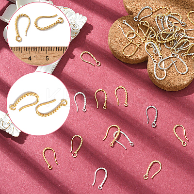 40Pcs 4 Colors Long-Lasting Plated Brass Ear Wire KK-SC0006-51-1