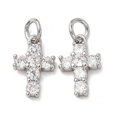 Brass Micro Pave Cubic Zirconia Pendants KK-A279-08P-1
