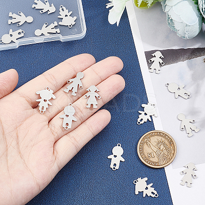 16Pcs 4 Style 201 Stainless Steel Connector Charms STAS-UN0035-52-1