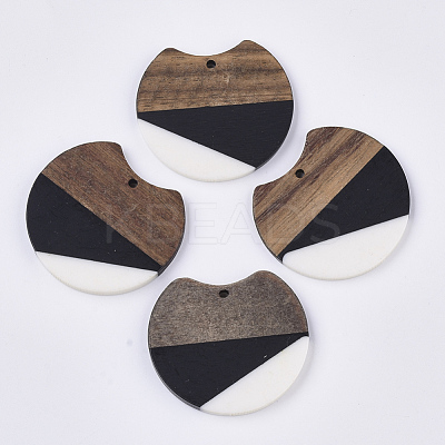 Two Tone Resin & Walnut Wood Pendants RESI-Q210-011A-B01-1