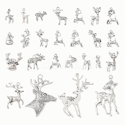 50Pcs 25 Styles Tibetan Style Alloy Pendants FIND-YW0002-13-1