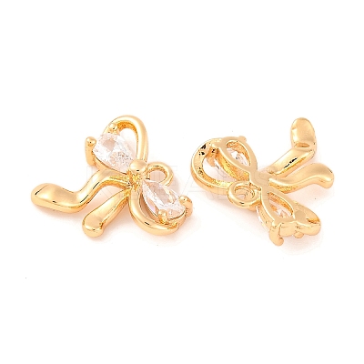 Brass Micro Pave Cubic Zirconia Charms KK-S389-03G-04-1