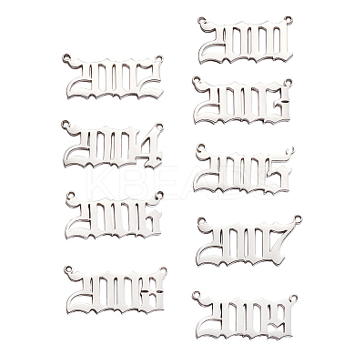 Stainless Steel Birth Year Charms STAS-CJ0001-106-1