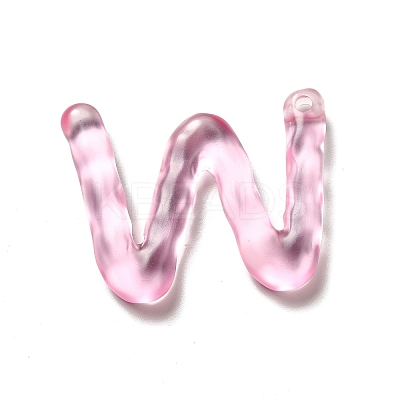 Transparent Resin Alphabet Pendants LS-RESI-C028-02W-1