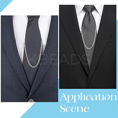 4Pcs Brass Hanging Chains Collar Pins Tie Clips AJEW-SC0004-04A-1
