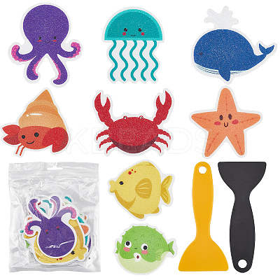 2Sets 20Pcs Sea Animal PVEA Bathtub Non-Slip Stickers AJEW-CN0004-08-1