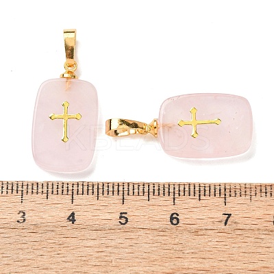 Natural Rose Quartz Pendants G-G461-06G-08-1