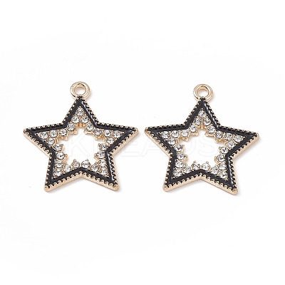 Alloy Rhinestone Pendants X-FIND-C019-49KCG-03-1