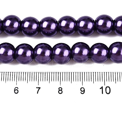 Baking Paint Pearlized Glass Pearl Round Bead Strands LS-HY-Q330-8mm-20-1